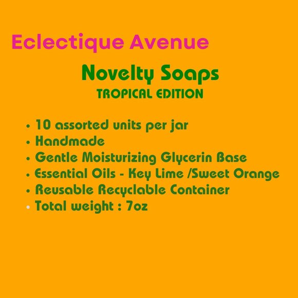 Handmade NOVELTY Soap Jar: Tropical Citrus - Limited Series by Eclectique Avenue - Picture 2 of 7